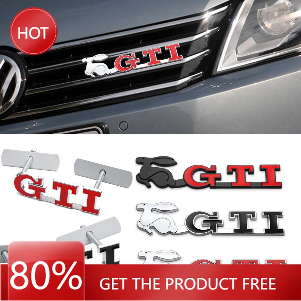 BAJM3 2025 Hot 3D ABS GTI Badge Car Front Grille Sticker Decoration Auto Refit Accessorie for Volkswagen VW Golf MK7 Beetle Touran GTI