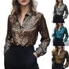 Cămașă Satinată cu Imprimeu și Mâneci Lungi pentru Femei - Noul Stil de Toamnă