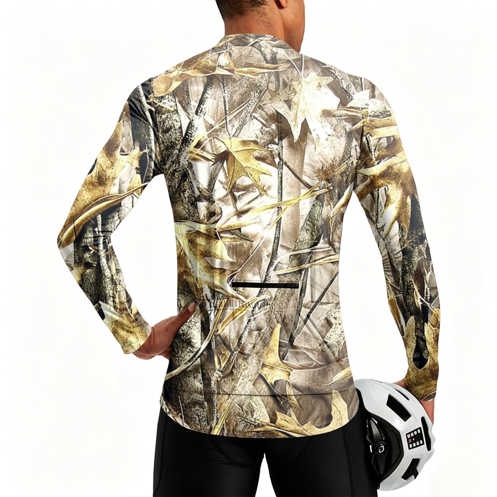 Men s Cycling Long Sleeve with Print Zip Breathable Quick-Dry L