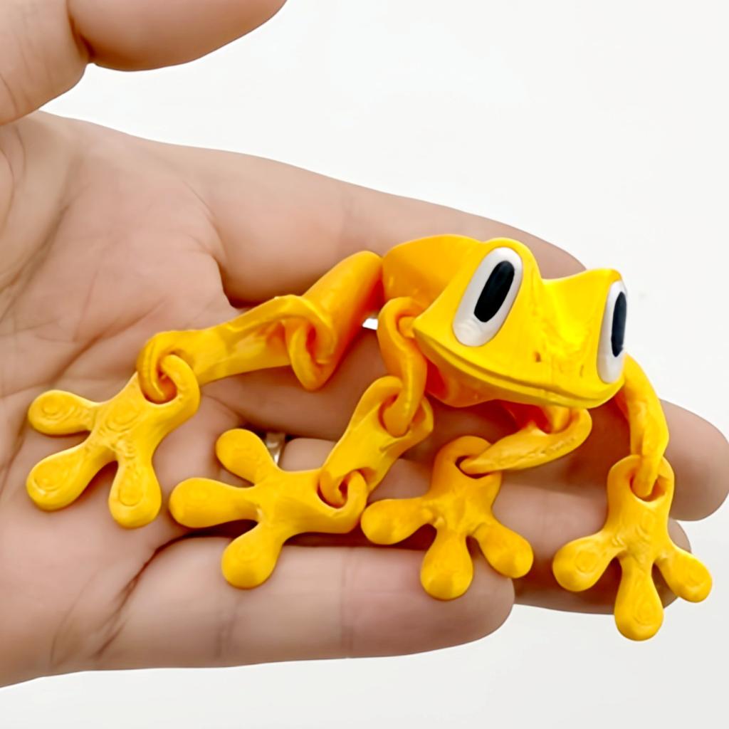 3D Printed Magnetic Frog Coloful 12.3Cm/5In Lifelike Movable Frog Magnet For Fridge Articulated Magnetic Refrigerator Sticker