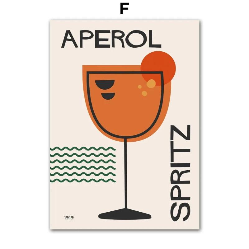 

Abstract Vintage Cocktail Color Block Shapes Wall Art Canvas Painting Nordic Posters And Prints Wall Pictures For Bar Club Decor 21cm×30cm NoFrame