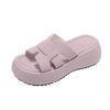 Niche personalized pink and purple thick-soled one-word slippers women's summer wear 2025 new soft-soled versatile Roman cool slippers