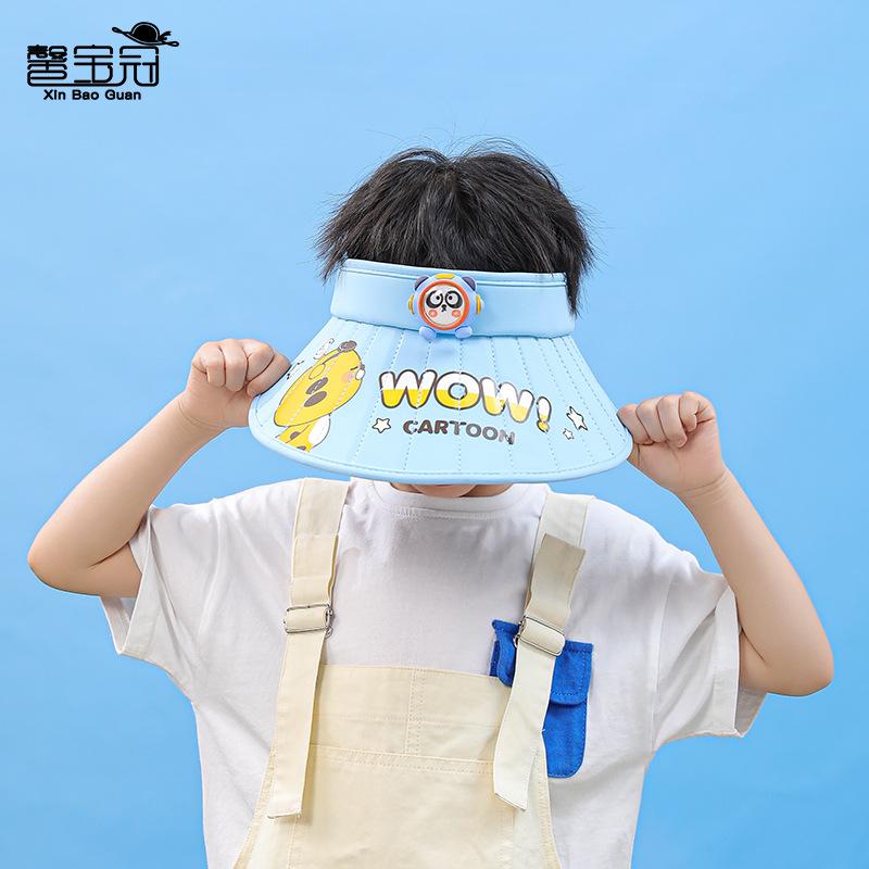 1113 children's hats summer outdoor sunshade sunscreen hats boys and girls cartoon cute big brim empty top sun hat