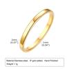 Set of 2 Stacking Ring for WomenStainless Steel 2mm Thin Gold Color Dome Shap Minimalist Jewelry