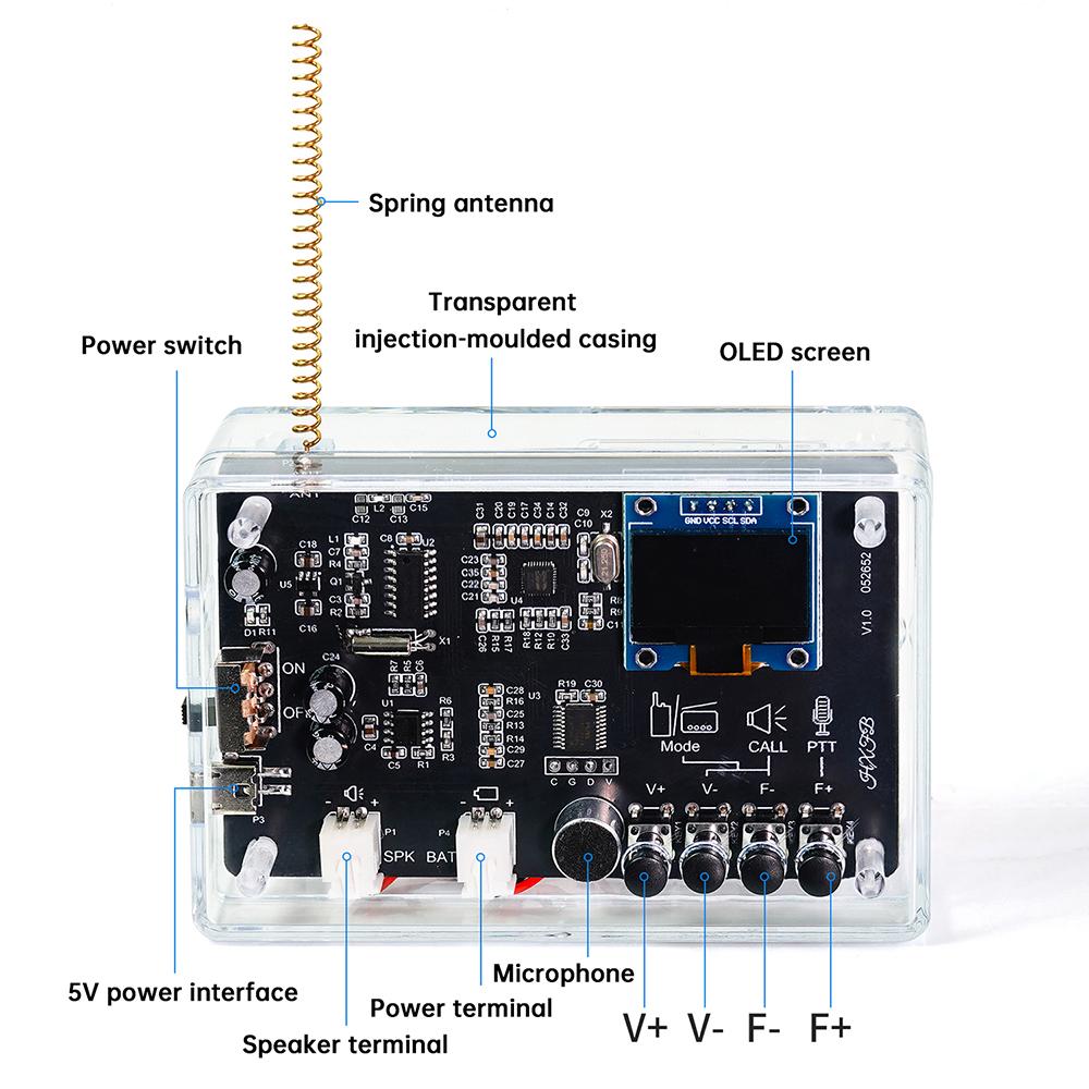 Micro USB Wireless Intercom FM Radio Circuit Board Production Welding Practice Loose Parts Interphone Radio Electronic DIY Kit