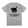 I Am Contaminated with Radiation Meme T Shirt Funny Black Cat Humor Graphic Tshirt Men Women Fashion Casual Vintage T-shirt Tops