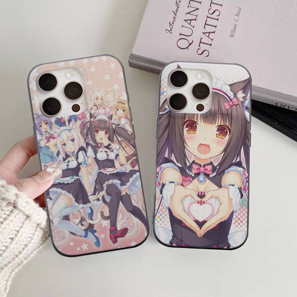 Chocola Nekopara For IPhone 16 15 14 13 12 11 17 Pro Max Plus Wave Corrugated Phone Case Anti Drop Cover