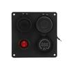 Multifunction 1 Gang Switch Panel with Dual QC3.0 USB Port Voltmeter Cigarette Lighter Holder 12V 24V for Buses Ships
