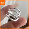 925 Sterling Silver Rings for Women Couple Minimalist Handmade Simple Interlines Ring Fine Jewelry Gift Prevent Allergy