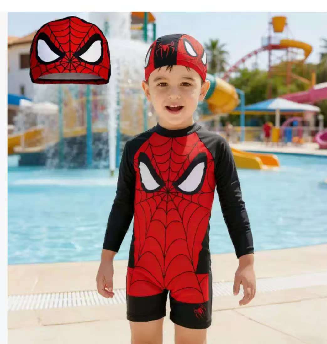 Cartoon children s swimsuit cute boys  swimsuit children s one-piece baby quick-drying sunscreen 【4Y】