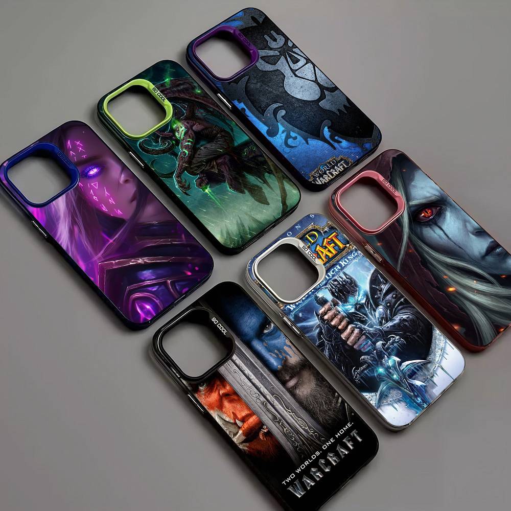 W-World Of W-Warcraft Game Retro Phone Case For IPhone 16 15 14 13 12 11 Pro Max 17 Plus Colorful Cover