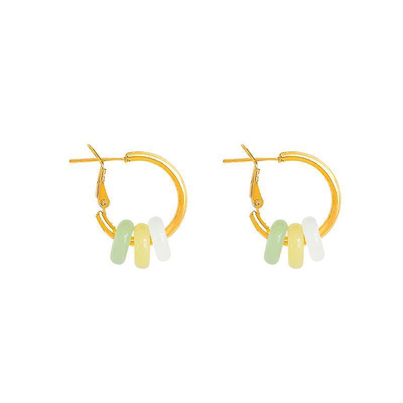 Dopamine Contrast Circle Earrings: Elegant Fairy-Inspired Light Luxury Niche Design