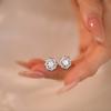 Fashion Flower Wrapped Windmill Stud Earrings Real Moissanite 925 Silver Earrings for Women Engagement Jewelry