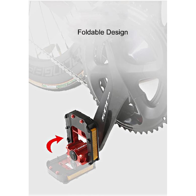 Folding Bike Pedals Foldable Pedal MTB Road Bike Road Bike Anti-Skid Reflective Sealed Bearing Cr-Mo Universal Pedals 9/16