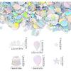 600pcs Birthday Confetti, Metallic Birthday Table Scatter Iridescent Party Confetti for DIY Crafts Cake Balloons Stars Ribbons Shapes Festive Table