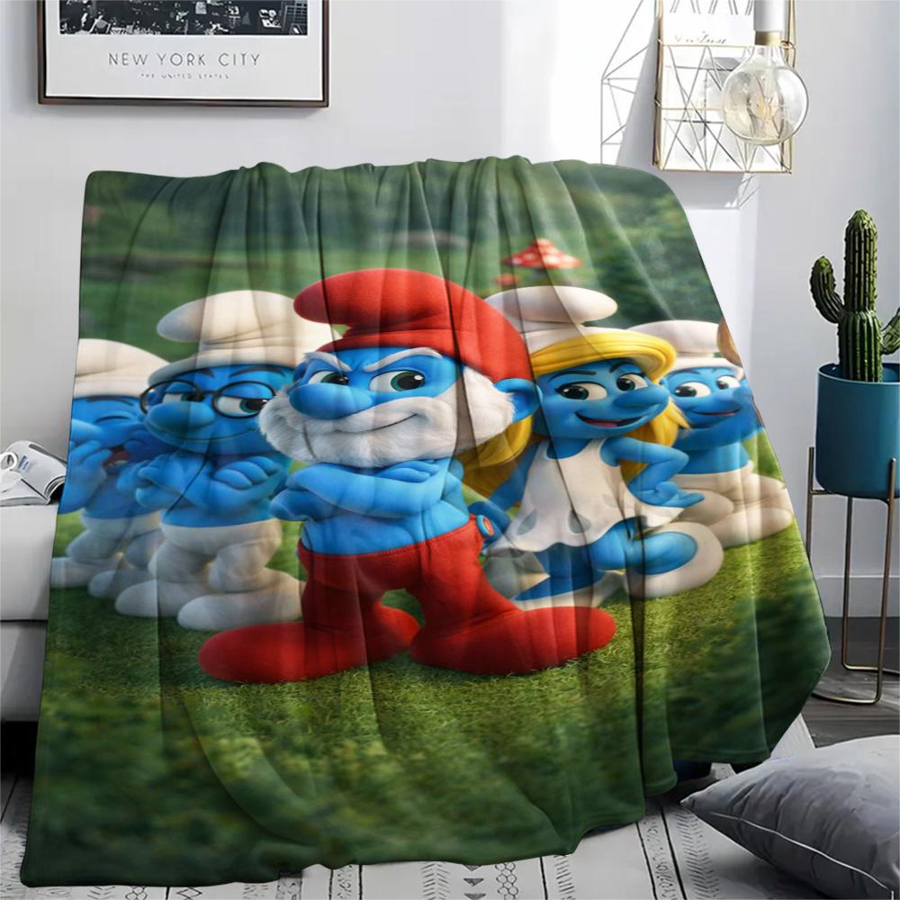Smurfs River Adventure Blanket Suitable For All Seasons Blanket Office Rest Blanket Bedroom Air Conditioning Blanket