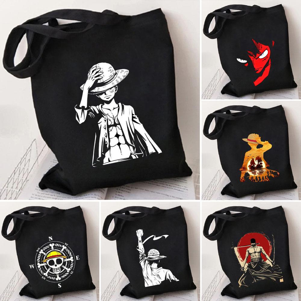 Japan Cartoon Comics One Piece Print Canvas Bag Student Shoulder Bag Tote Bag 0028