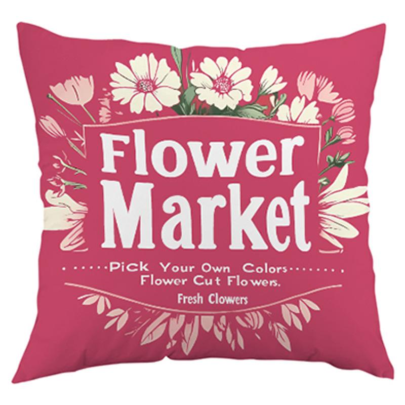 Valentine's Day Pink Printed Pillow Cover Nordic Living Room Sofa Bed Office Back Pillow Home Decor