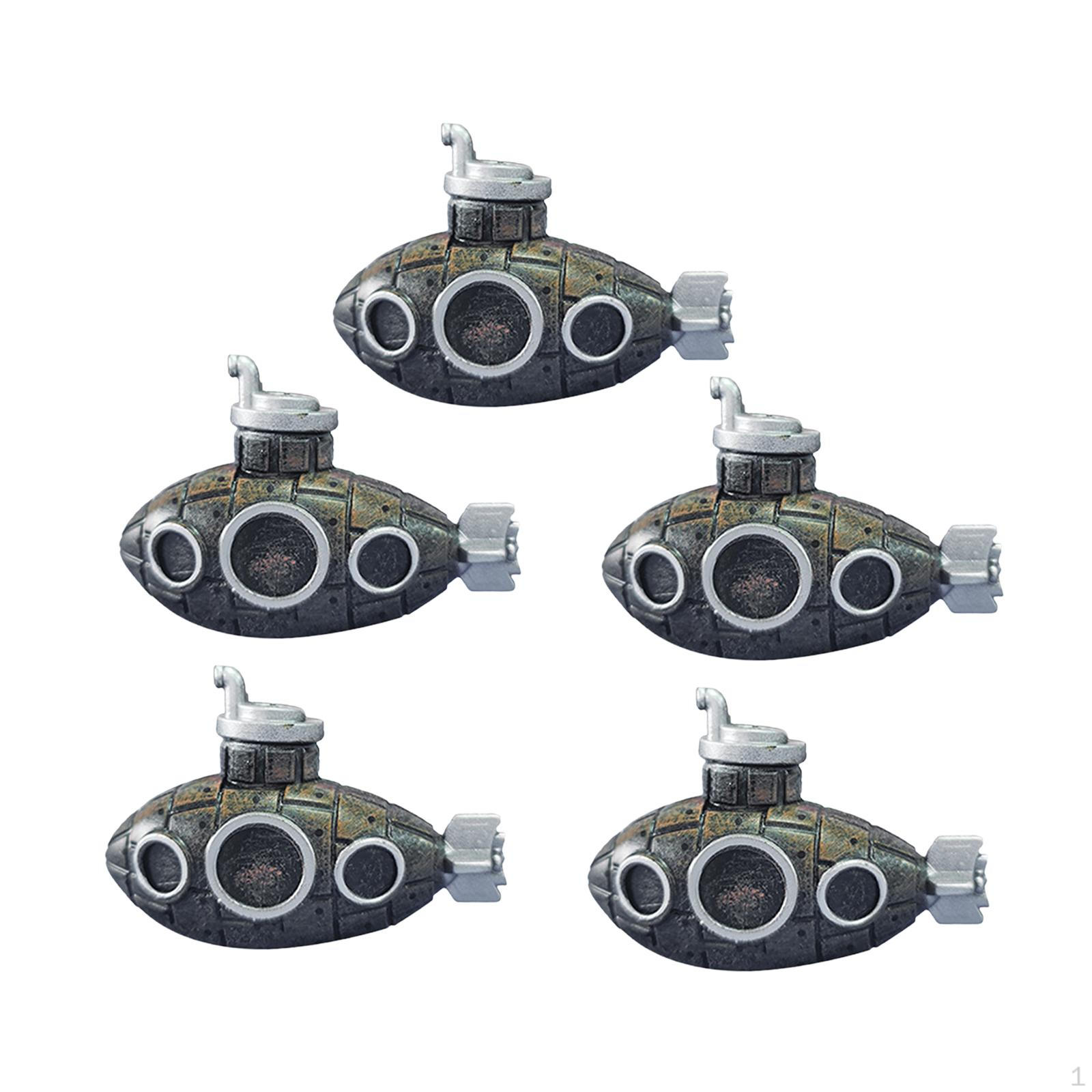 

5 Pieces Mini Fish Tank Ornament Kids Toy Cute Statue for Aquarium Landscape Lightweight 5x3.3cm PVC Bronze Color