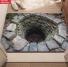Welcome Mat 3D Stone Well Area Rug Washable Floor Carpet for Living Room Bedroom Bathroom Home Decoration