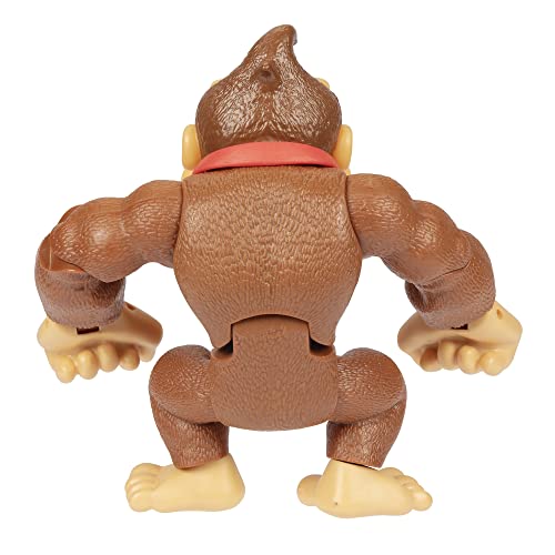 Nintendo Super Mario 6" / 15cm Tall Donkey Kong Action Figure with Pose Function, Perfect for Play and Display for Kids and Collectors Ages 3 and Up.
