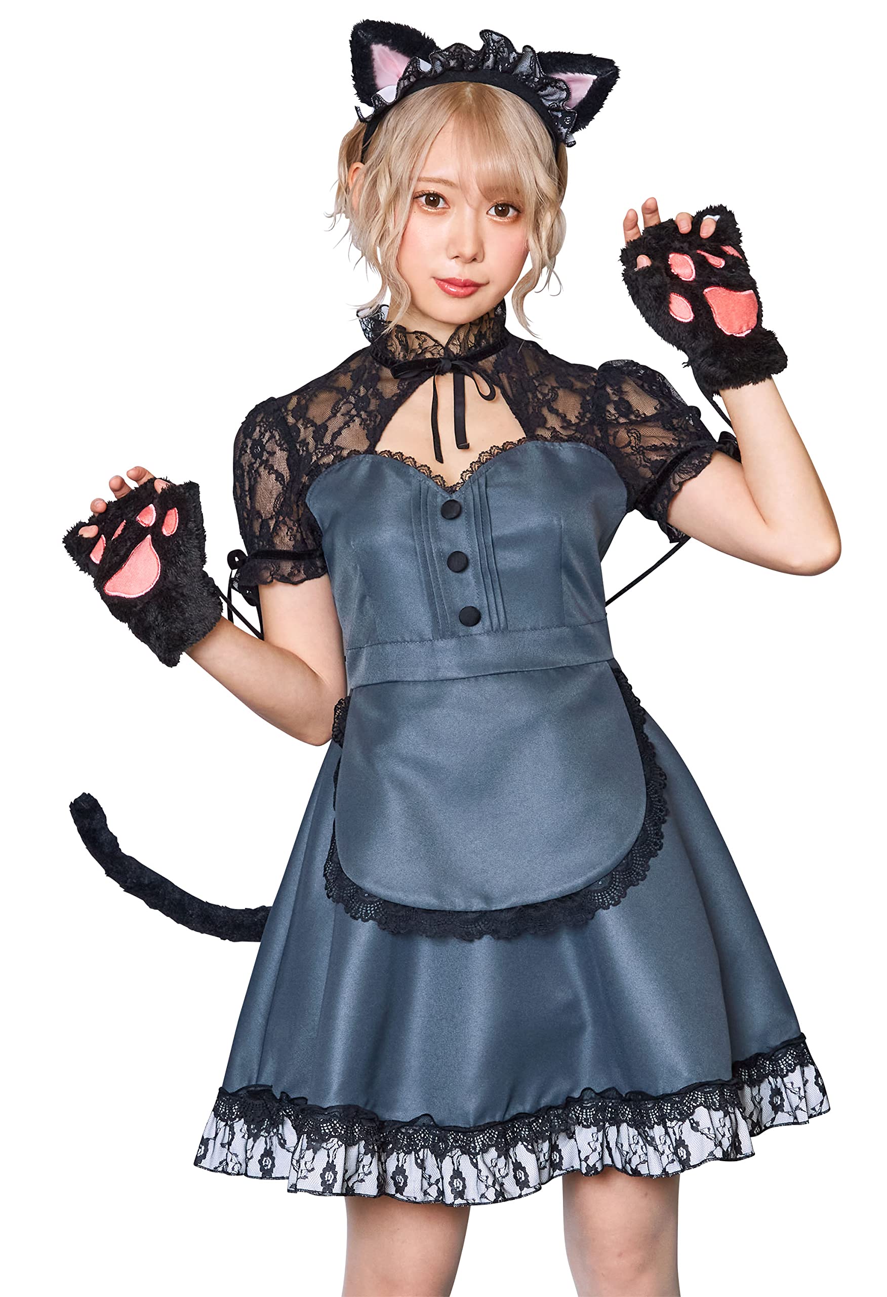 

Clearstone Lady Animal Косплей Хэллоуин Горничная x Кошка Серый Женский