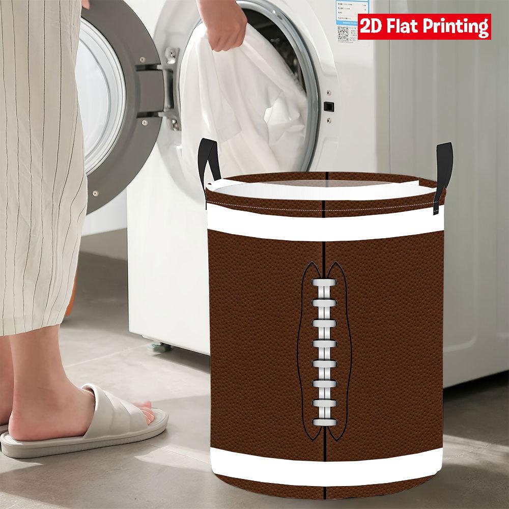 Collapsible Laundry Basket Large Round Waterproof Fabric Hamper Dirty Clothes Storage Bin Toy Organizer with Handles