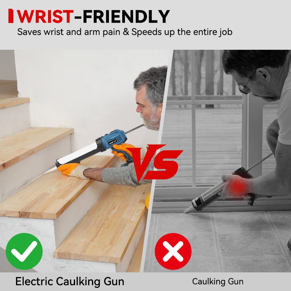 ONEVAN 4Speed Electric Caulking Gun Cordless Glue Gun Glass Hard Rubber Sealant Gun Power Tool For Makita 18v Battery Pin