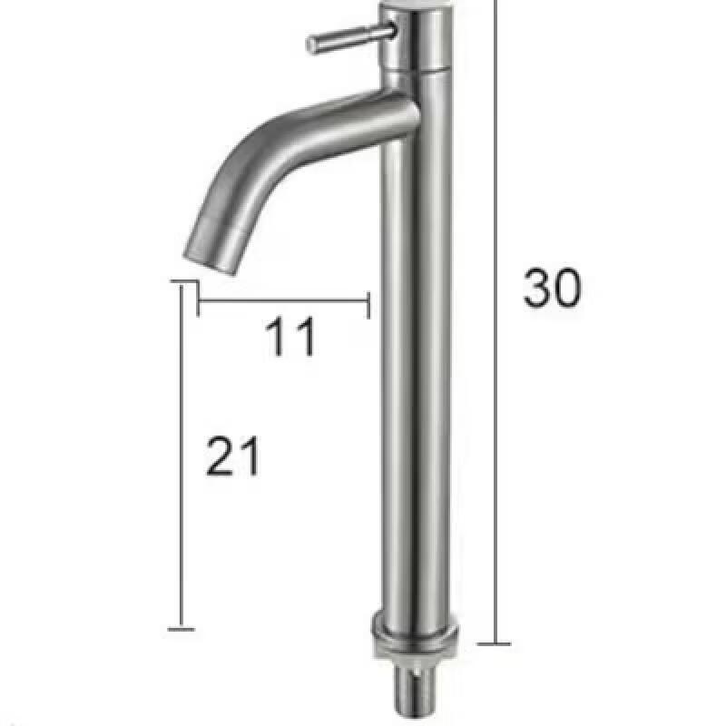 TLXT Brushed Stainless Steel Single Cold Basin Faucet