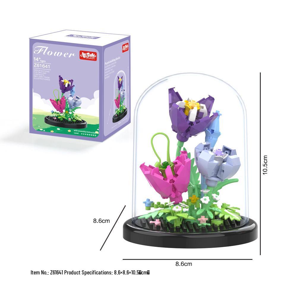 Preserved Lily of the Valley Micro-particle Building Blocks Educational Desktop Ornament Toy