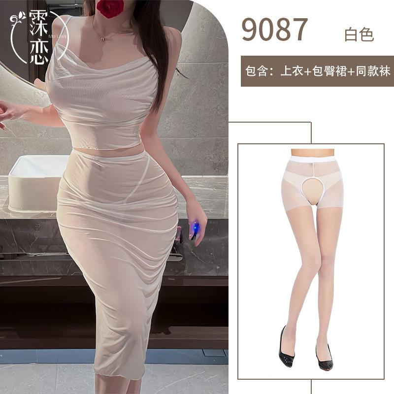 Sexy Fun Slim Skinny Fun Lingerie Uniform Seduction Perspective Mesh Breast Flirting Uniform
