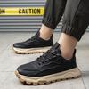 Men's Black Retro Casual Sneakers 2025 - Thick Sole, Height-Boosting Running Shoes