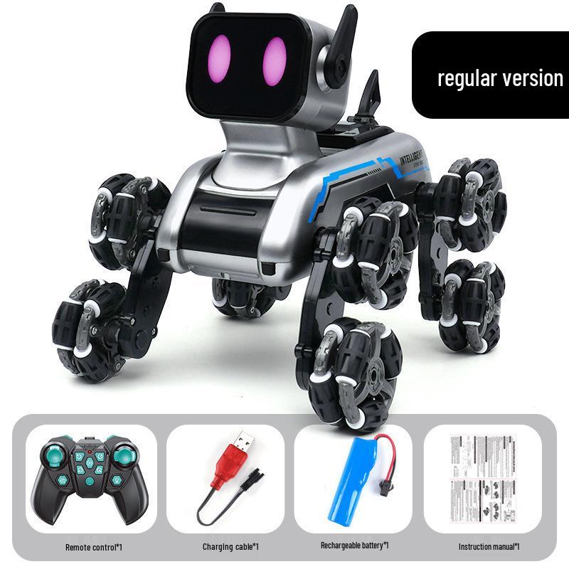 

Eight-Wheel Remote Control Mechanical Dog Toy: Gesture-Sensing, Stunt Spray, Climbing, and Electronic Pet Single Battery