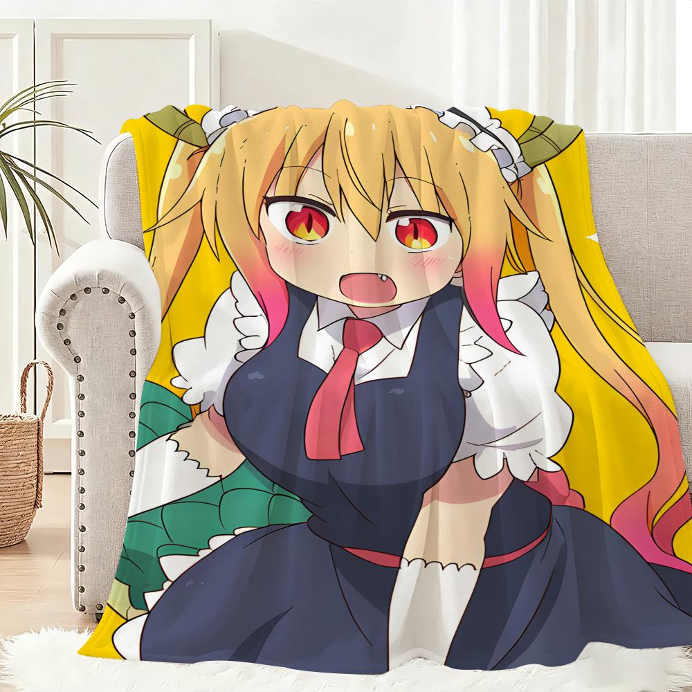 Anime M-miss K-kobayashi's Dragon Maid Throw Lightweight 240g Flannel Blanket Soft Skin-friendly for Summer Cooling