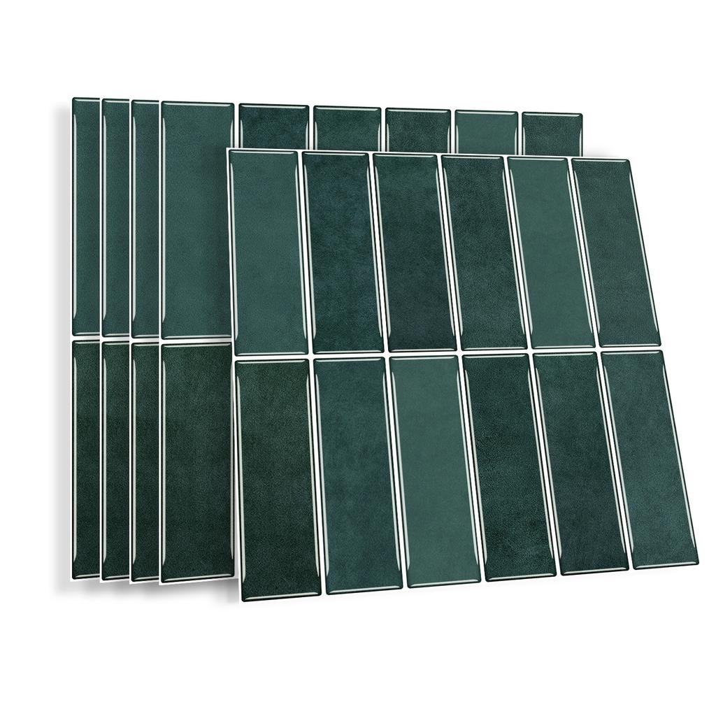 10 Piezas Pegatinas de Pared Mosaico Planas Sencillas Ladrillo de Imitación Decoración de Dormitorio Impermeables Autoadhesivas Papel Tapiz de Azulejo Decoración de Armario de Cocina