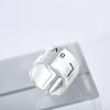 Classic Vintage  Sterling Color For Women Plain Simple Style Letter Adjustable Finger Finger Ring Event Gathering Jewelry Jz396Vintage Rings