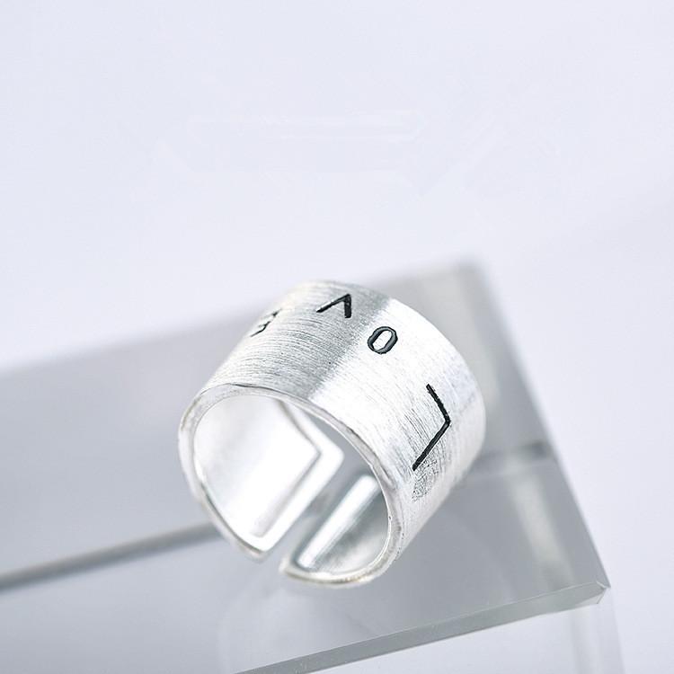 Classic Vintage Sterling Color For Women Plain Simple Style Letter Adjustable Finger Finger Ring Event Gathering Jewelry Jz396Vintage Rings