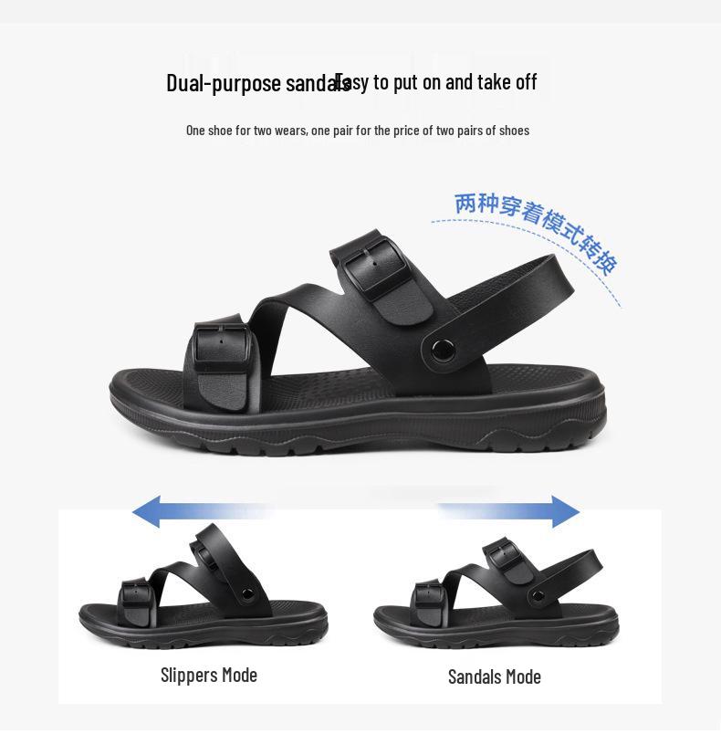2024 Men's Beach & Home Fashion Sandals: Trendy, Dual-Use Flip-Flops