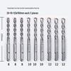 10-Piece Electric Hammer Drill Bit Set, Square & Round Shank (Sizes 4-14)