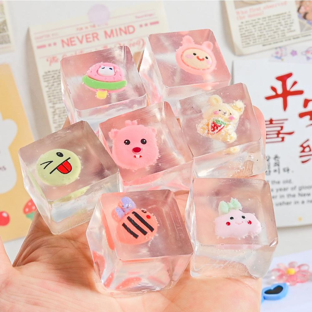 Creative Cartoon Ice Cube Maltose Slow Rebound Squishy Sticky Squeeze Toy For Adult Office Daily Outdoor Stress Relief Accessory