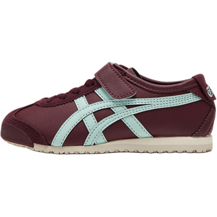 ONITSUKA TIGER Mexico 66 Kids Comfortable Fashion Sports Non-Slip Wear-Resistant Low-Top Casual Shoes Kids Sneaker Deep-Red Blue 1184A049-500
