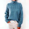 Women's Cable Knit High Neck Long Sleeve Sweater