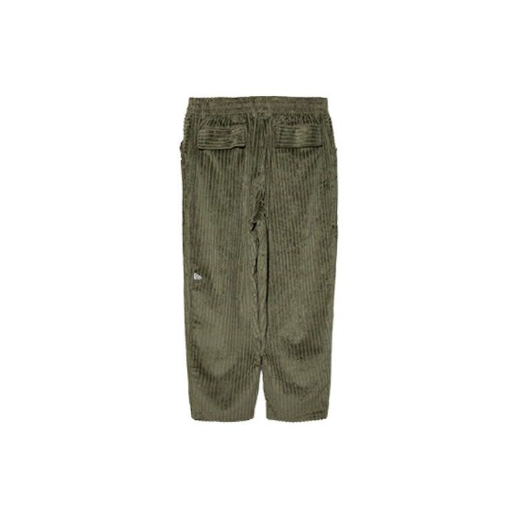 New Era Solid Color Corduroy Mid-Rise Straight Casual Pants Unisex bottoms Olive-Green 13350791