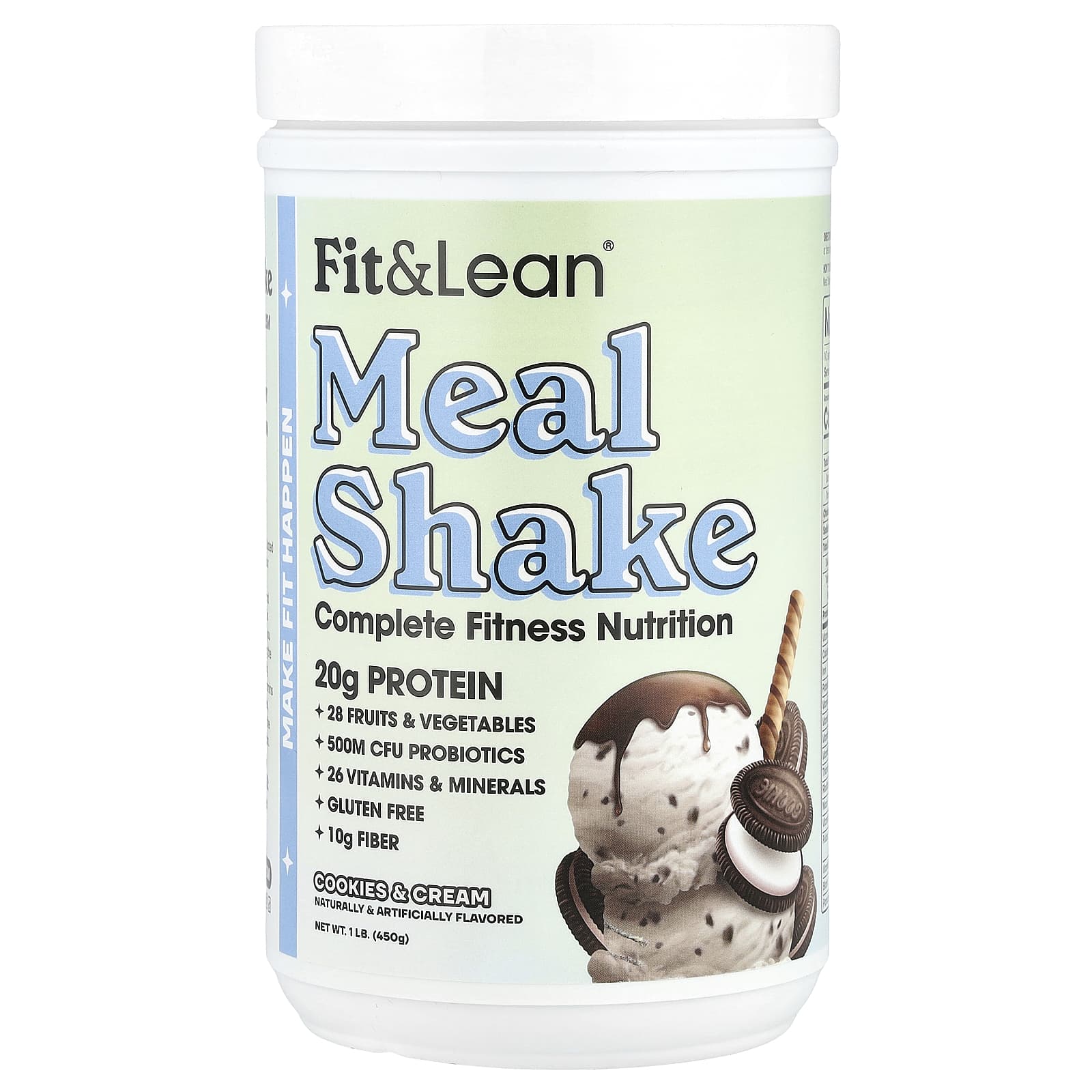 

Fit & Lean, Mill Shake, Complete Fitness Nutrition, Cookies & Cream, 450G(1Lb)