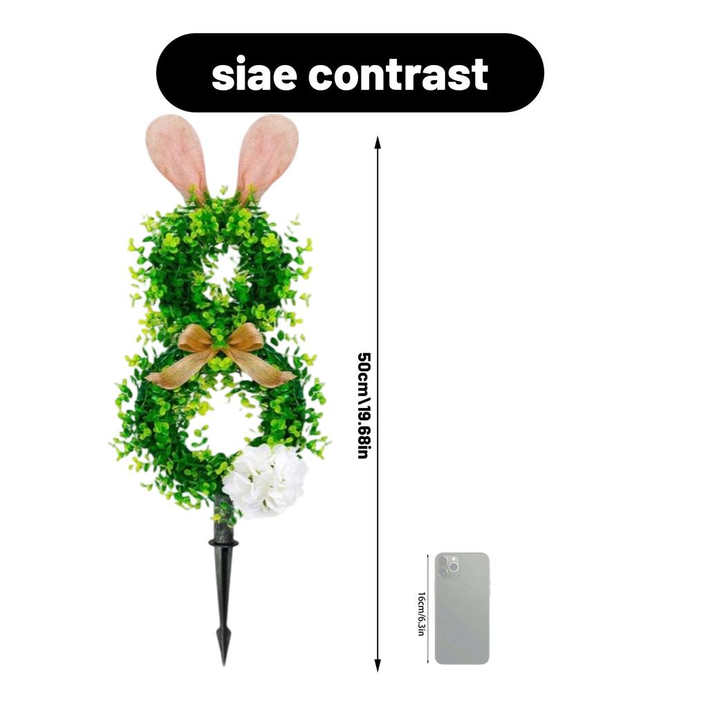 Simüle Yeşil Bitkiler, Tavşanlar, Şimşir, Yeşil Bitkiler, Kurdeleler, Dekoratif Yapay Bitkiler