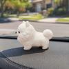 Nordic Style Decoration 3D Printing Dog Ornament, White Matte Texture Fluffy Figurine, Durable Playful Sculpture Mini Size Statue, for Home