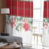 Weihnachtspflanzen Blätter Beeren Blumen Transparente Vorhänge Moderner Gaze-Vorhang für Wohnzimmer Schlafzimmer Voile-Garn-Vorhänge