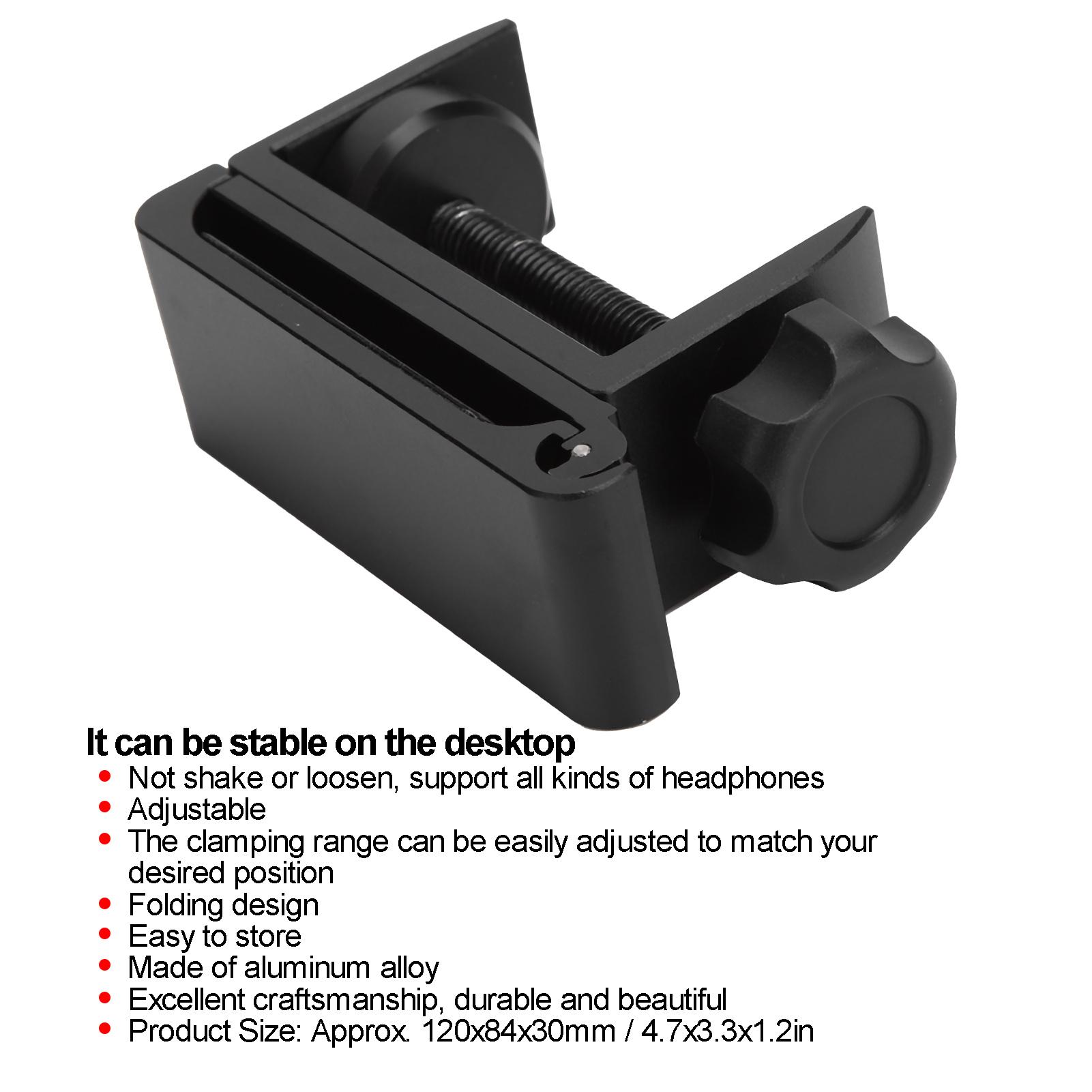 

Headphone Bracket Foldable Desktop Headset Stand Holder Hanger for Head Mounted Headphones(Black )