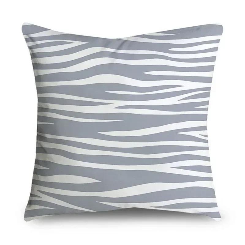 Home Decor Grey Stripe Geometric Cushion Cover Sofa Cover Bedroom Sofa Pillow Cover