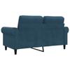 Vidaxl 2-Seater Sofa, Blue, 120 Cm, Upholstered In Velvet